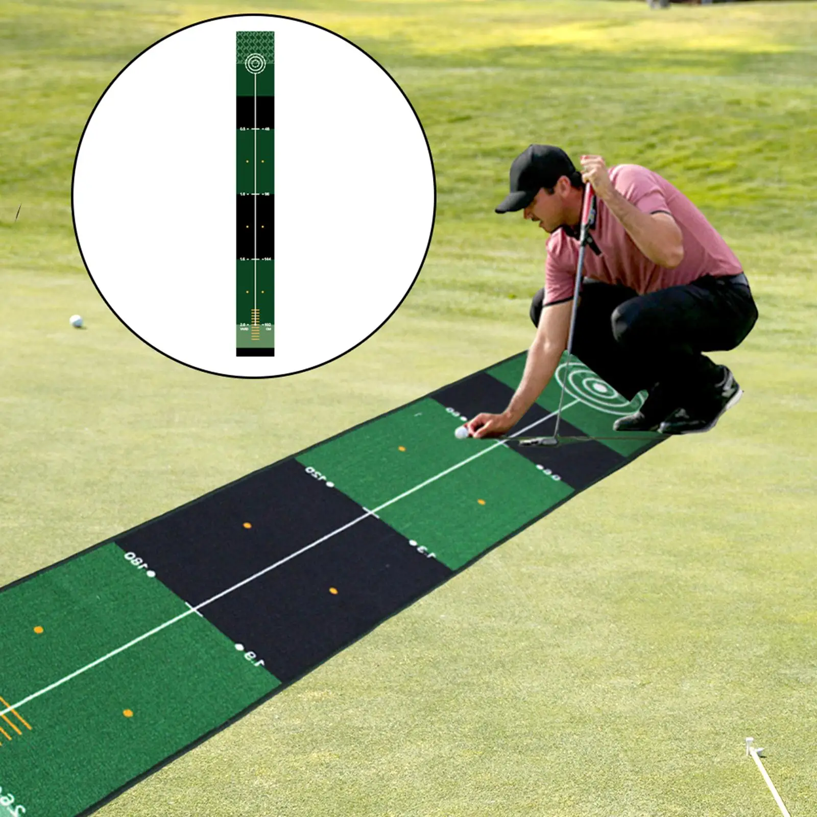 Portable Golf Putting Mat para homens, Golf Practice Mat, Melhorando as habilidades de colocação para jardim, quintal interior e exterior,