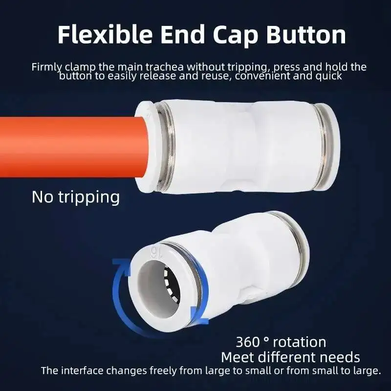 PK/PU/PY/PV Series White Pneumatic Fittings Quick Connector Plastic Plug Connection Pipe Outer Diameter 4/6/8/10/12mm