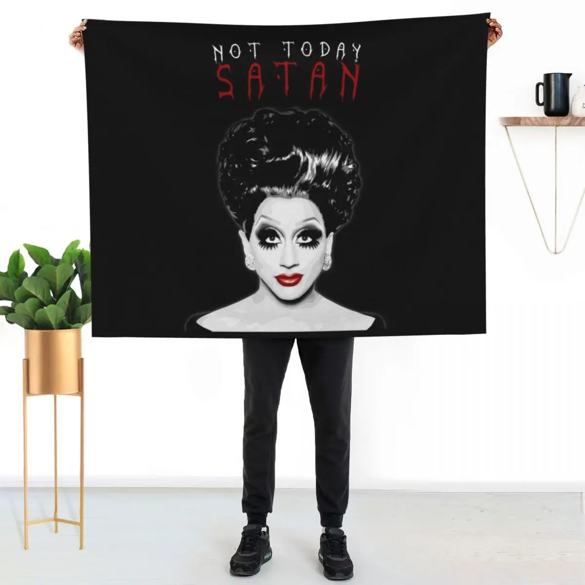 

Bianca Del Rio Not Today Satan Throw Blanket Cozy Light Blanket for Travel Camping Picnic