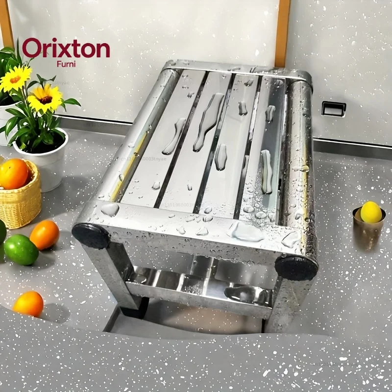 Stainless Steel Square Stool  Outdoor Bench, Non-Slip Camping/Picnic Stool, Rustproof Metal Seat for Patio & Backyard