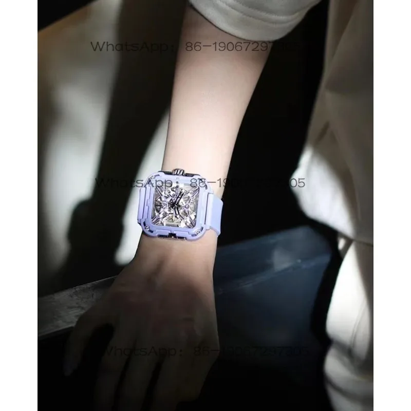 Mechanical Ceramic Mechanical Watch Double-sided Hollow Women's Watch, Birthday Gift