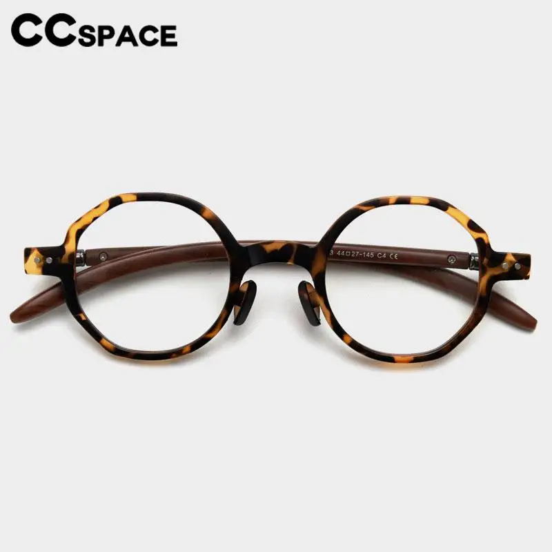 56995 Vintage Scrub Leopard Optical Spectacle Frames Women Fashion Tr90 Transparent Eyeglass Men Polygon Prescription Spectacles