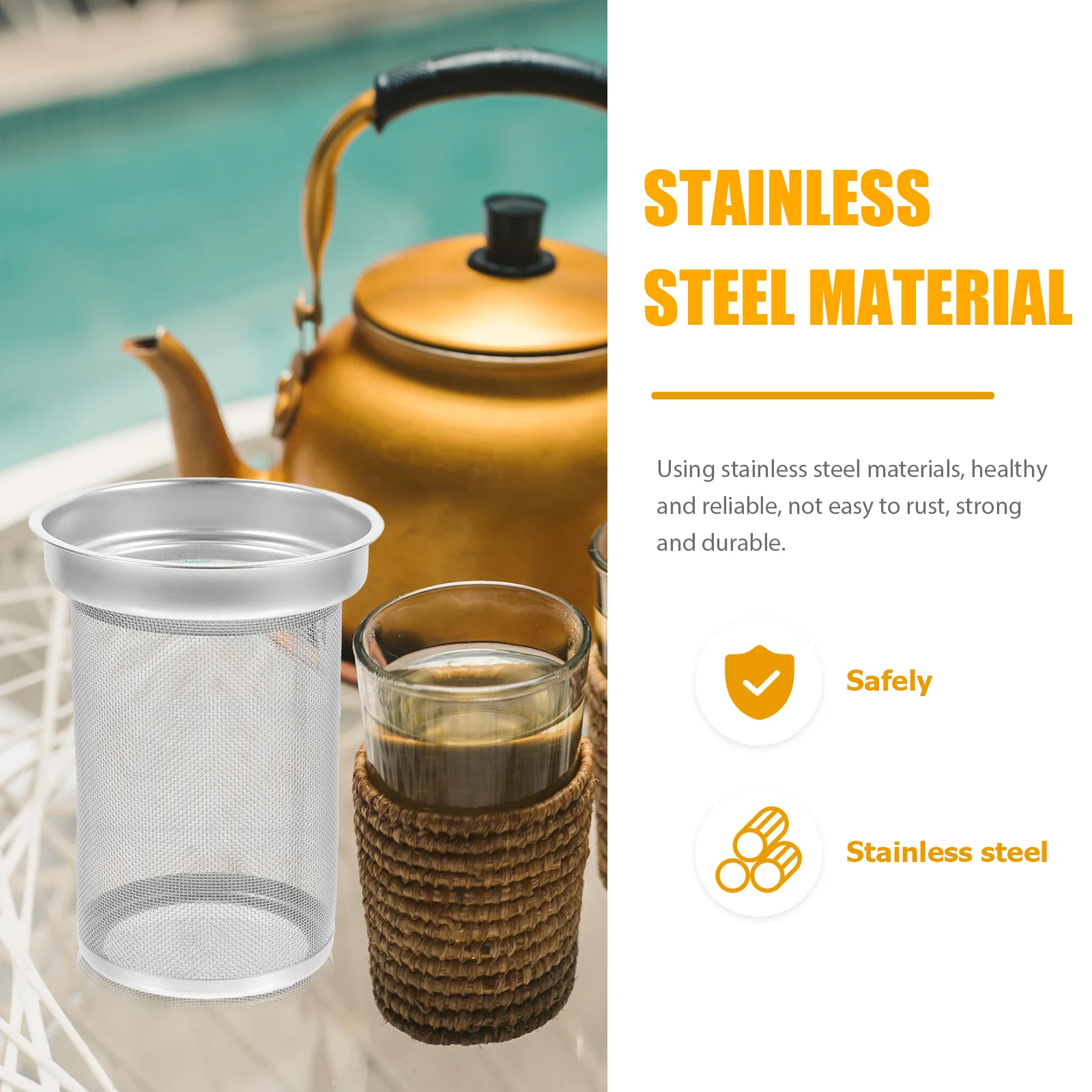 

Stainless Steel Tea Filter Metal Teapot Infuser Replacement Mesh Strainer Practical Tea Supplies Teapot Infuser Insert