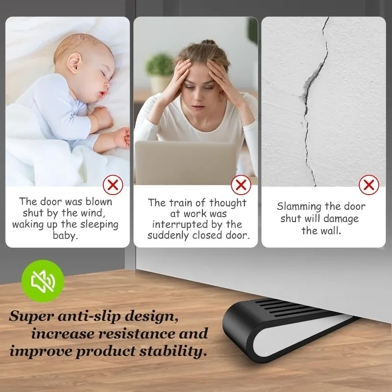 1/3pcs Door Stop No-drill Heavy Duty Safety Wedge Stop Silent Collision Buffer Window Retainer Office Door Fixing Protector Tool