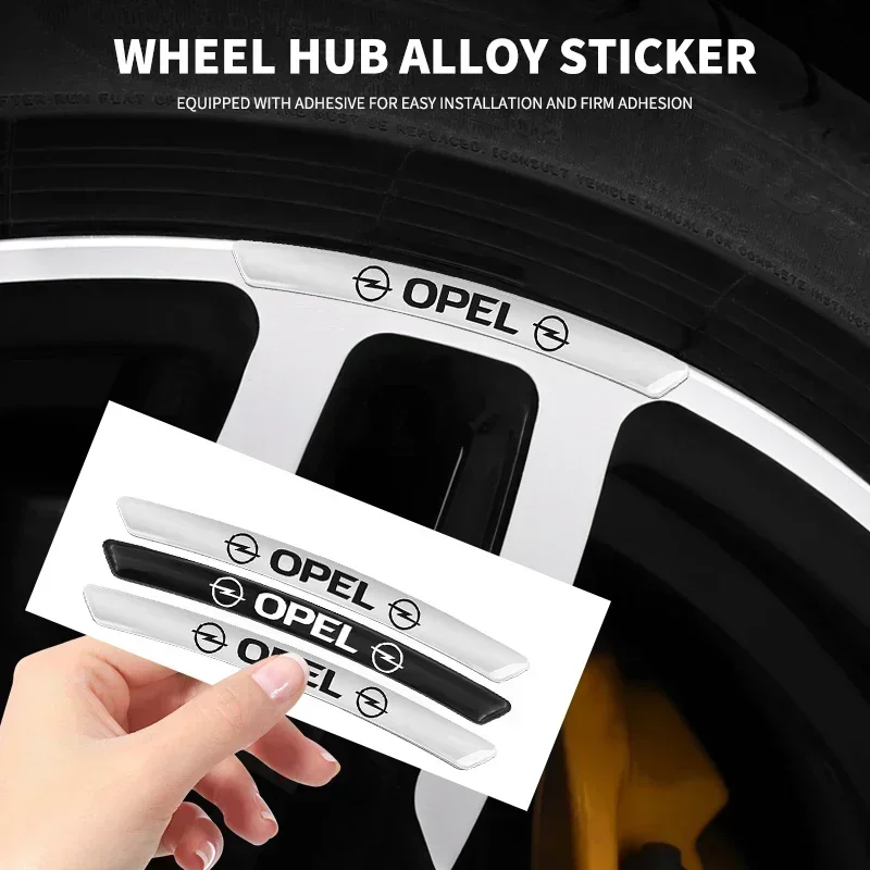 

4Pcs Car Wheel Hub Stickers Alloy Metal Decals For Opel Meriva Corsa Astra Vivaro Signum Insignia Mokka Adam Combo Junior