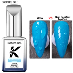 KODIES GEL Stain Resistant Top Coat Gel Polish Super Shine No Oil Gel Finish Semi Permanent UV Long Lasting Chrome Top Gellak
