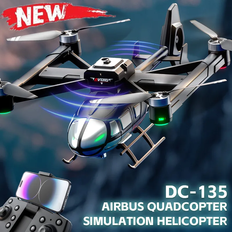 New RC Helicopter 4k HD Camera Wifi Fpv  with Obstacle Avoidance Plane Fixed Height Aircraft Kids Toys