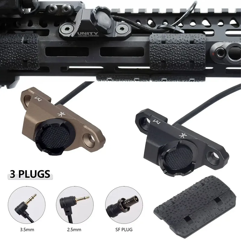 

Tactical Unity Mount Remote Dual Pressure Switch ModButton Airsoft MLOK Hot Button M-LOK 20mm Cover M300 M600 SF PLUG