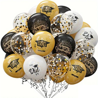 20Pcs/set Graduation Balloons Black Gold Confetti Latex Balloon 2025 Happy Graduation Party Decoration Bachelors Cap You Did it