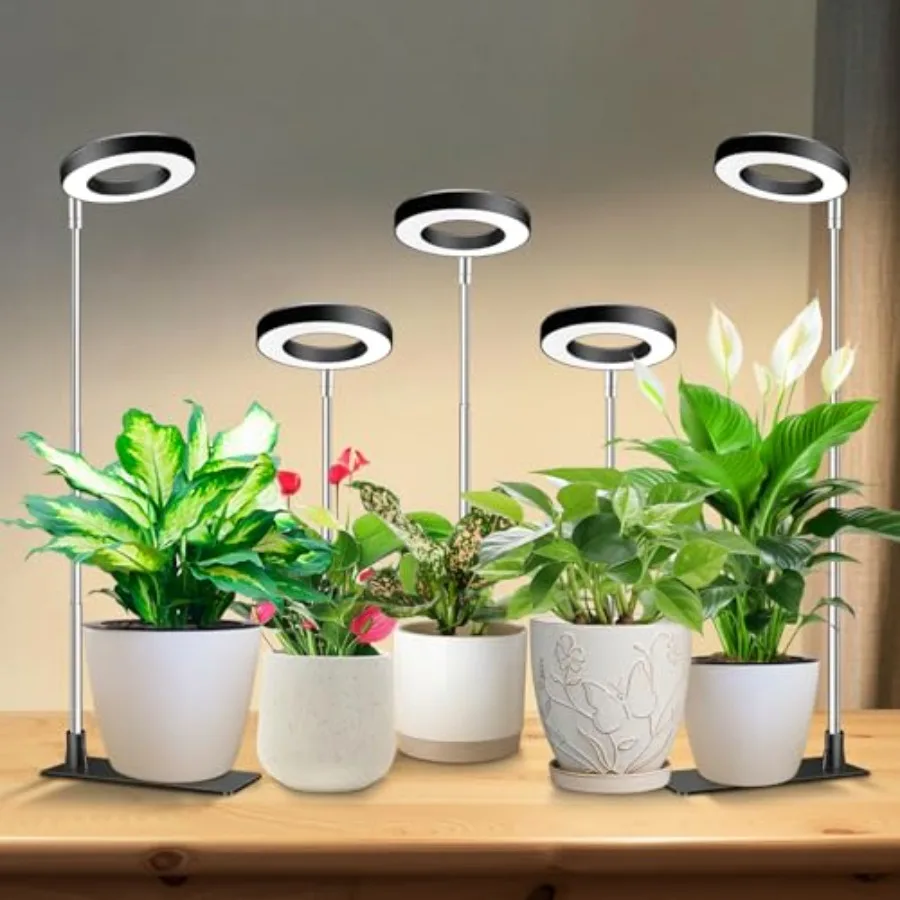 

Светильник для растений с 48 светодиодами, полный спектр, для выращивания в помещении, для небольших растений, регулируемая высота, таймер 3/9/12 часов, 3 цветовых режима