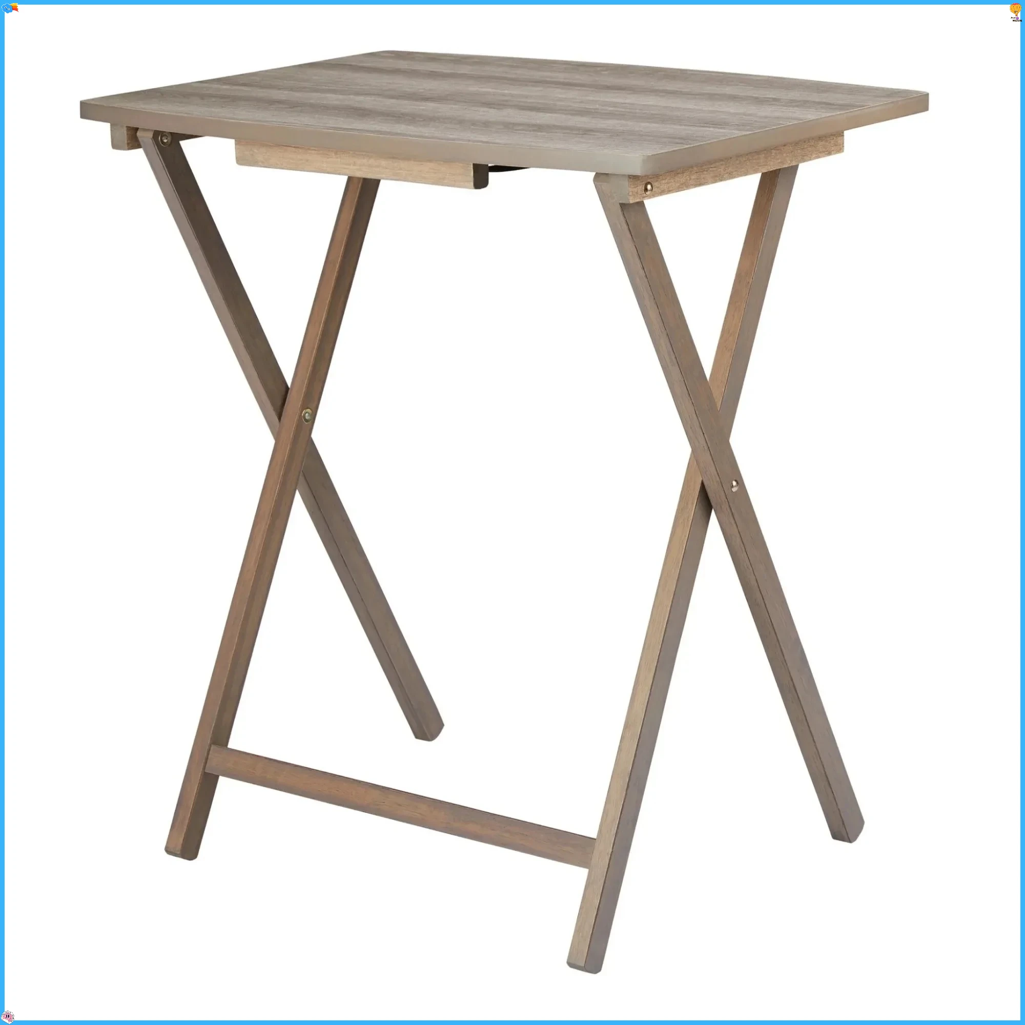 

Большой складной столик с подносом большого размера в деревенском стиле, 26 x 23,6 x 17,7 дюйма, компактный для небольших квартир, спальни, общежития