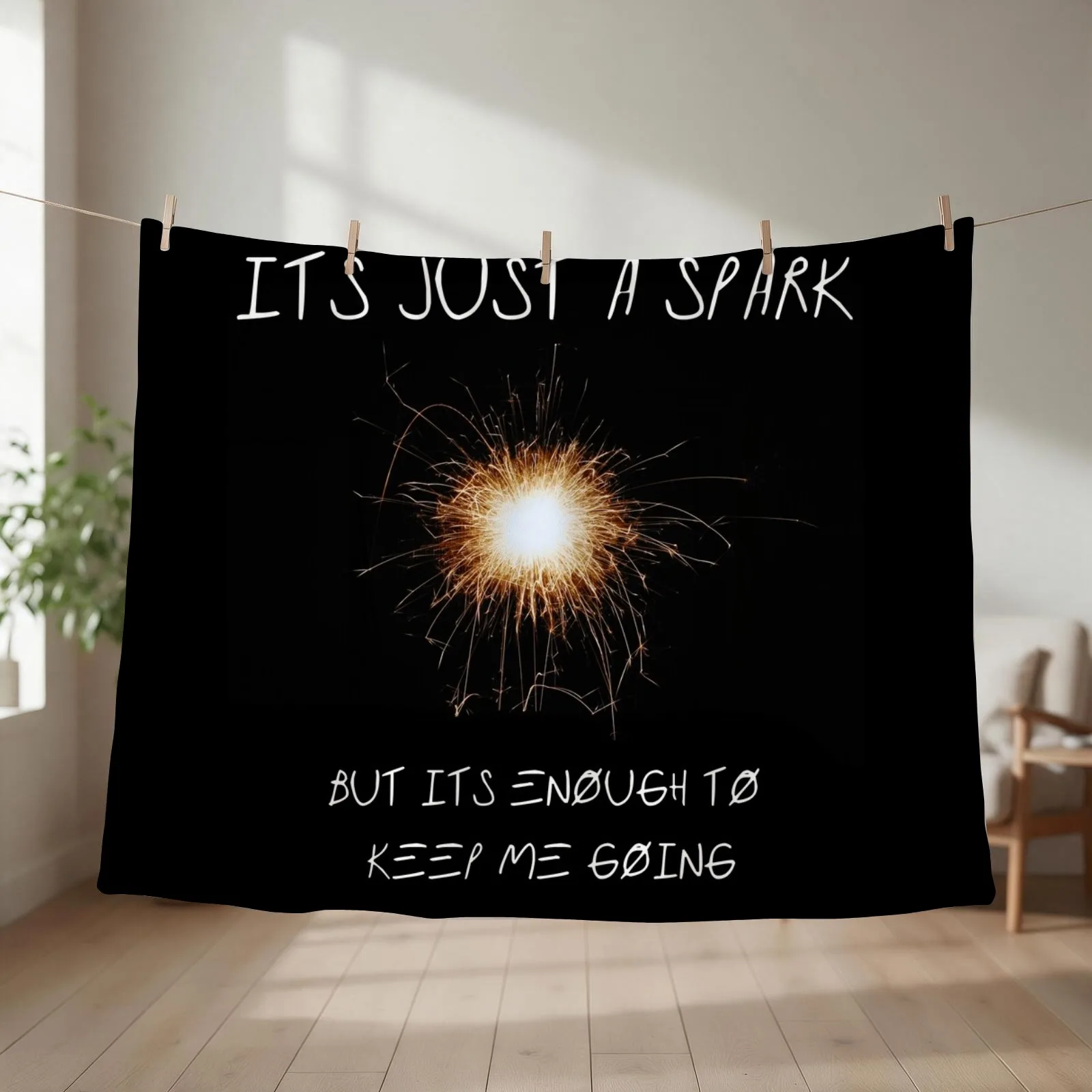 It's Just a Spark Throw Blanket couch cozy soft plush fuzzy picnic outdoor blanket