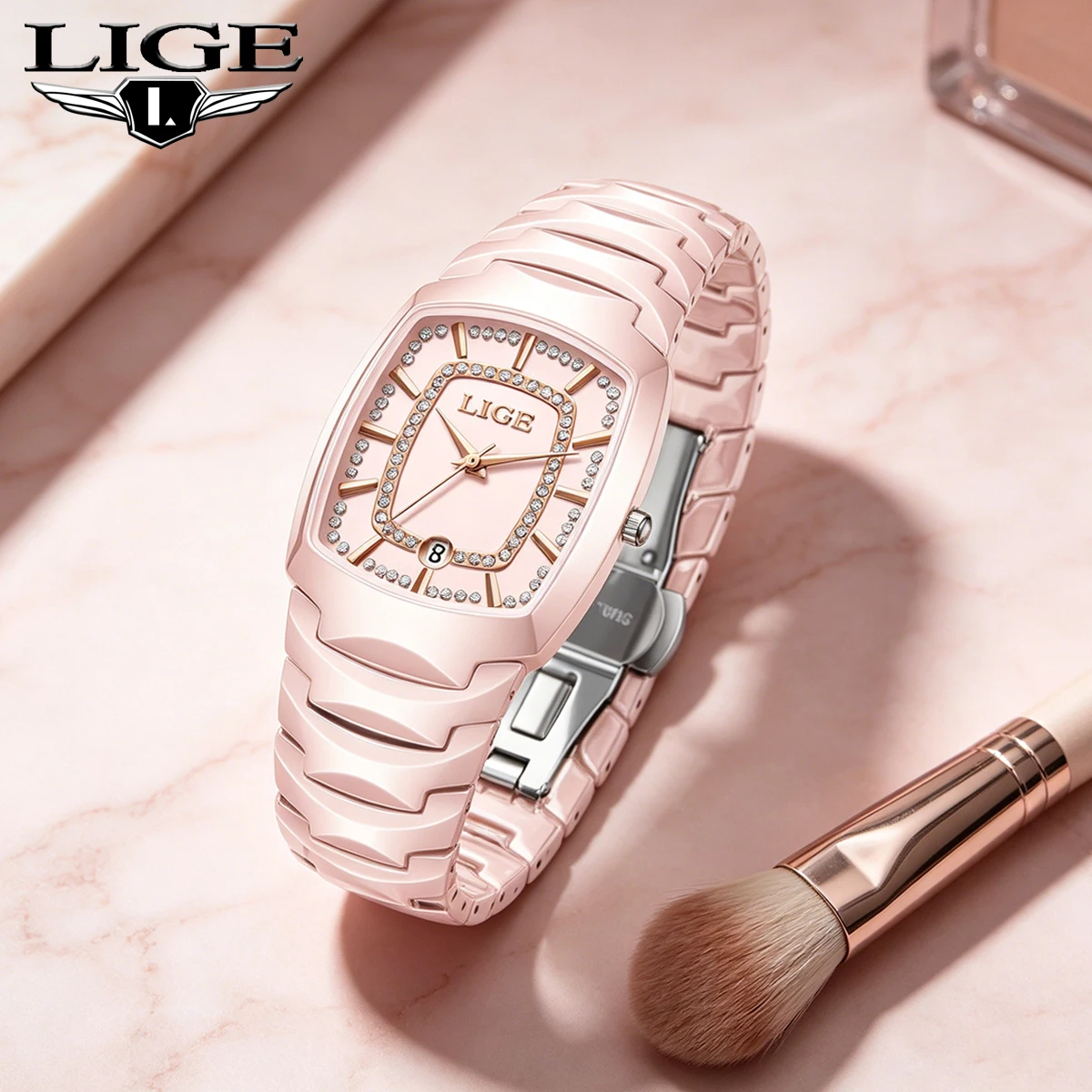 LIGE New Luxury Elegant Watch For Woman Waterproof Stainless Steel Quartz Women's Watches Simple High Quality Ladies Wristwatch