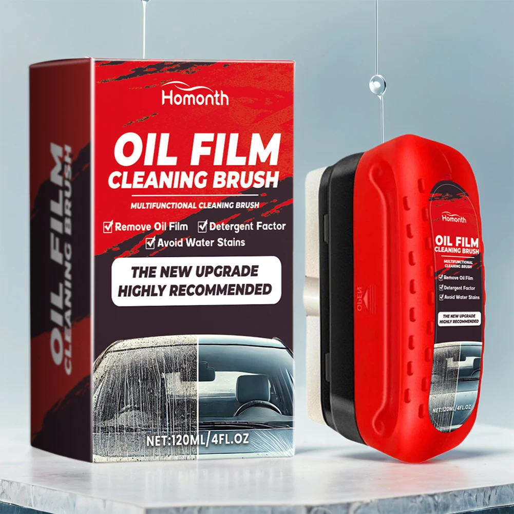 Car Windshield Cleaner Removes Dirt Oil Film Brush Car Glass Sponge Cleaning Brush Powerful Windshield Film Stain Remove Tools