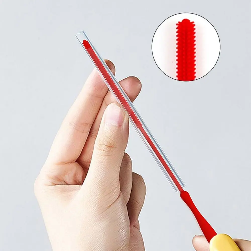 Silicone Straw Cleaning Brush Hole Gap Cleaning Brush Cup Scrubber Cup Cover Brush Soft Head Pacifier Nipple