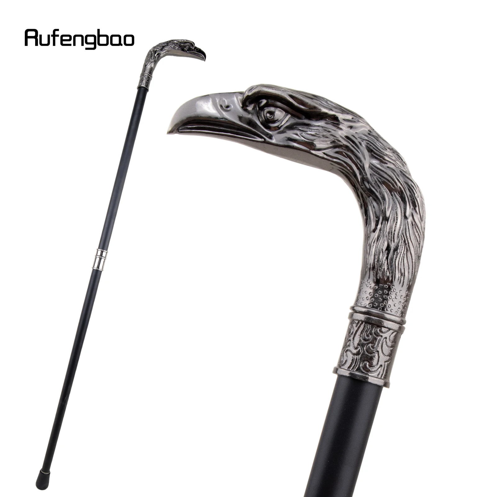 

Silver Eagle Long Walking Cane Fashion Decorative Walking Stick Elegant Cosplay Cane Knob Crosier 93cm Performance Stage Cane
