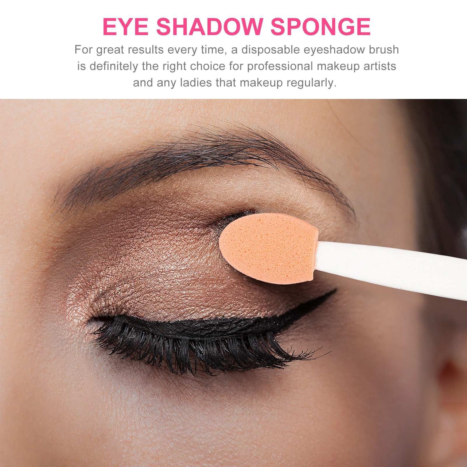 

100 Pcs Eye Shadow Stick Brush Makeup Brushes Plastic Gentle Double Ended Eyeshadow