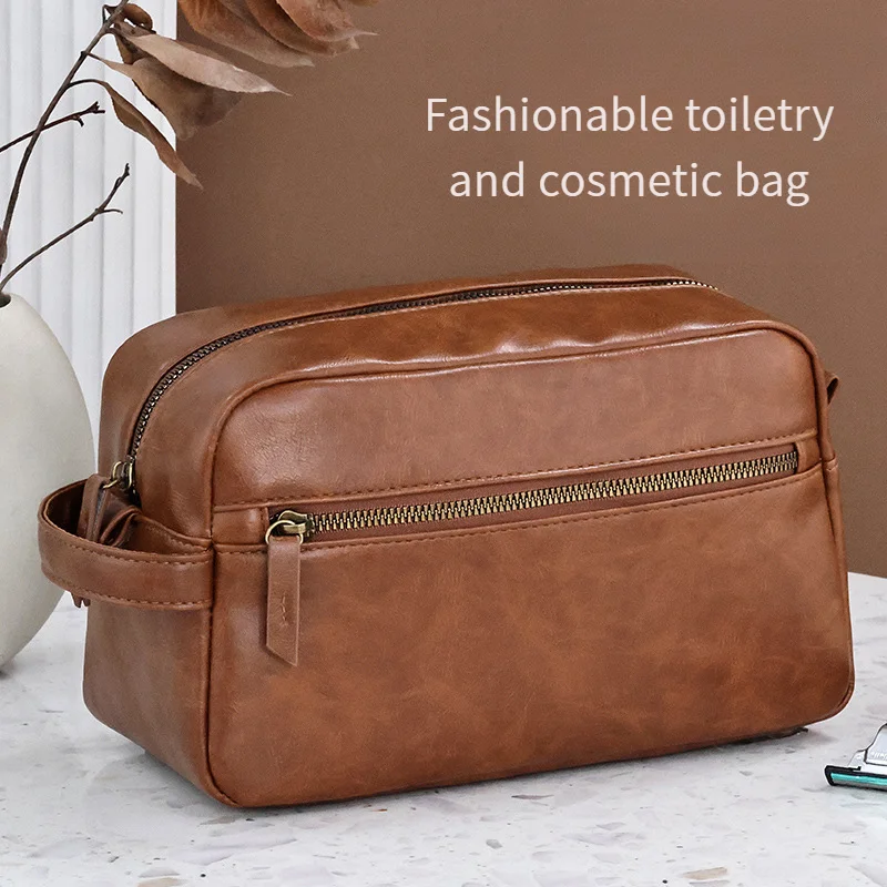 New British Style HigH-end Men's Makeup For Business Trips, Portable, Partitioned Storage, Large CapaCity ToileTries Bag