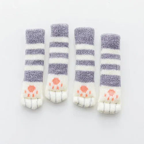 Cat Paw Chair Leg Cover Socks - Set of 4 Soft & Durable Anti-Slip Covers