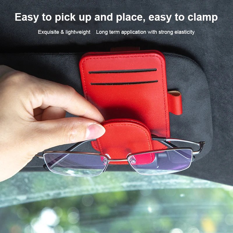 Creative Car Interior Leather Car Glasses Clip Multifunctional Sunshade Storage Clip Sunglasses Clip