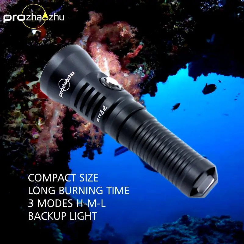 Small Diving Flashlight 1200 Lumen IP68  Waterproof Spotlight 21700 Scuba Diving Light