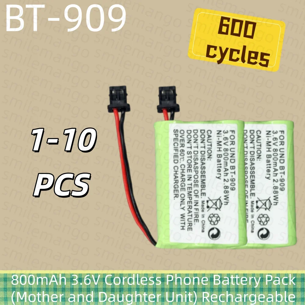 3.6V 3 * AAA  NI-MH Battery Pack 800mAh Capacity for Uniden BT909 BT1001 BT1004 DECT 1500 Cordless Phone Rechargeable Batteries