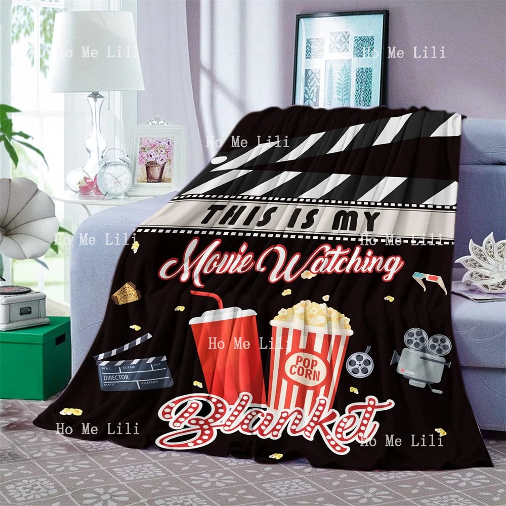 Soft Flannel Movie Lover Blanket Warm This Is My Movie Watching Blanket Vintage Movie Night Theme Blankets Gifts