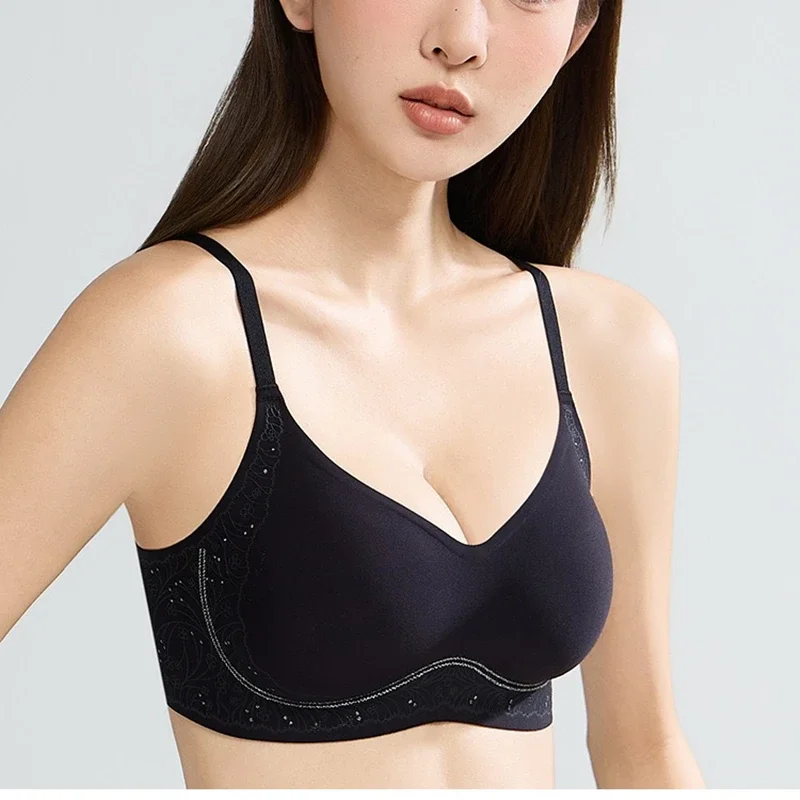 قطعة واحدة خالية من الأسلاك Traceless الصدرية مثير الثانوية الحد من الثدي الملابس الداخلية للنساء الصغيرة الصدر نمط جديد مريح #1