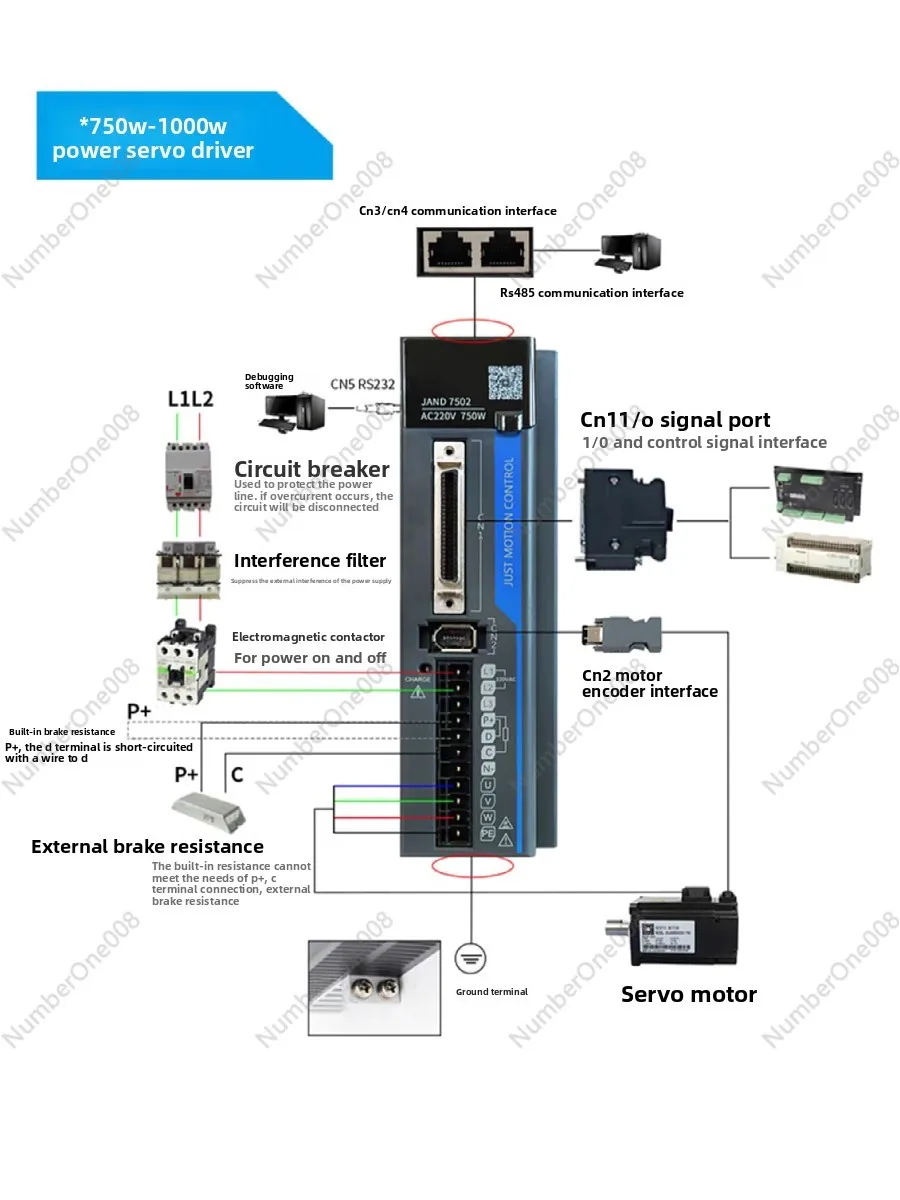 

JAND10002+80JASM510230K Комплект привода серводвигателя переменного тока 220 В 1000 Вт - высокопроизводительная система управления движением