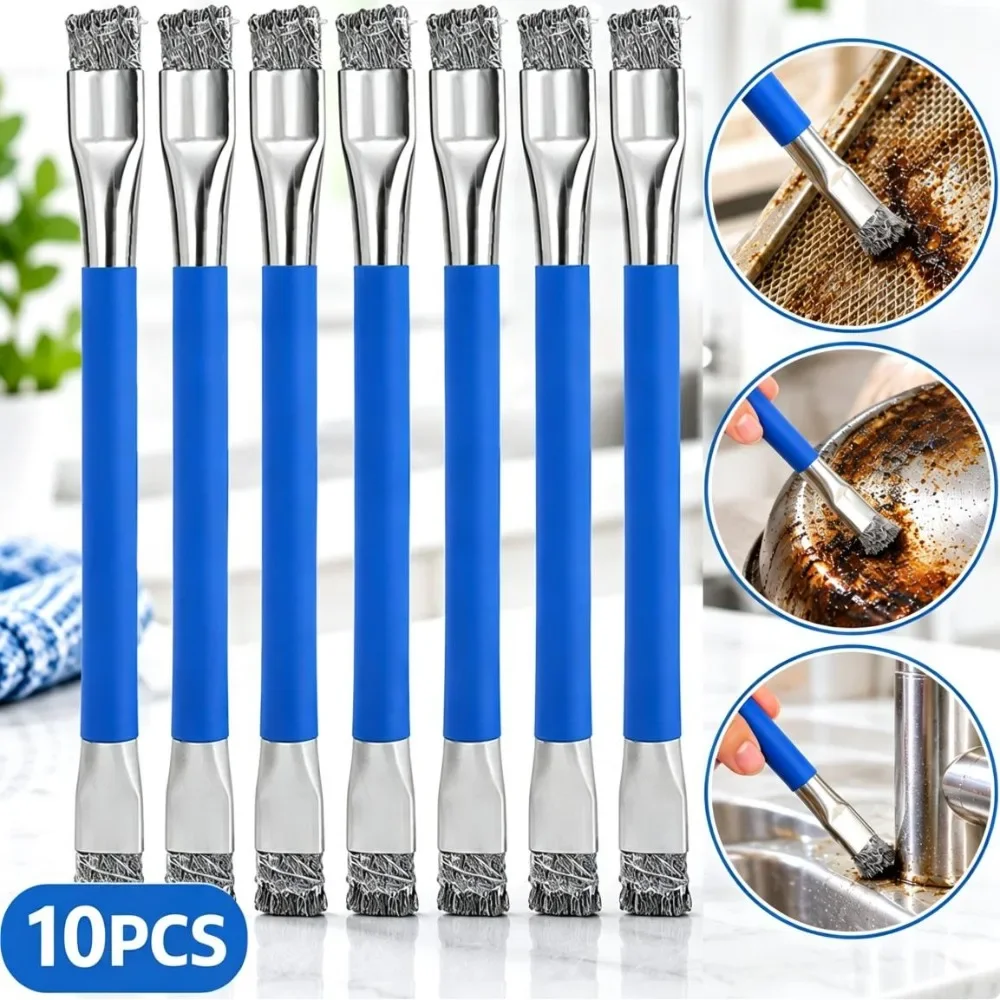 10/1PCS Double Ended Wire Brush Kitchen Stove Pot Cleaning Brushes Multi-functional Scrub Brush for Phone Computer Motherboard