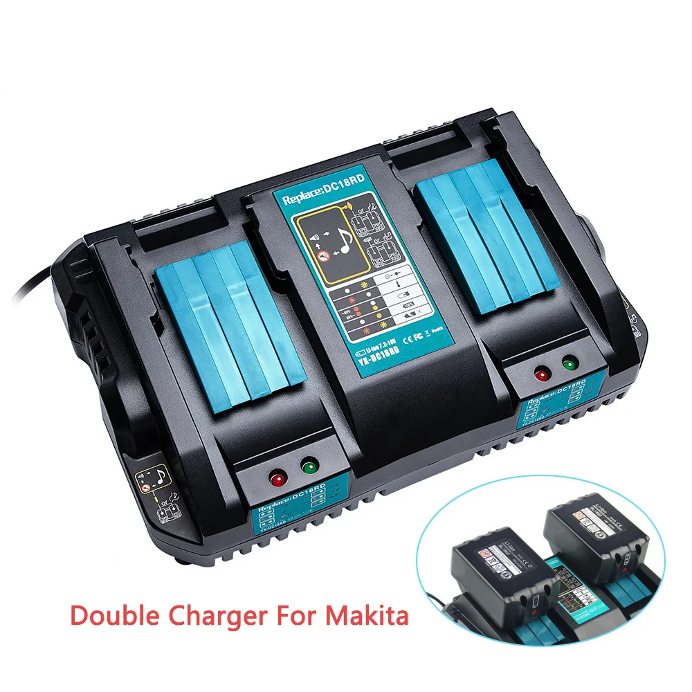 DC18RD Dual USB Port  charger for Makita Battery Charger 14.4V 18V BL1860 BL1415 BL1430 BL1830 BL1840 BL1850 BL1845