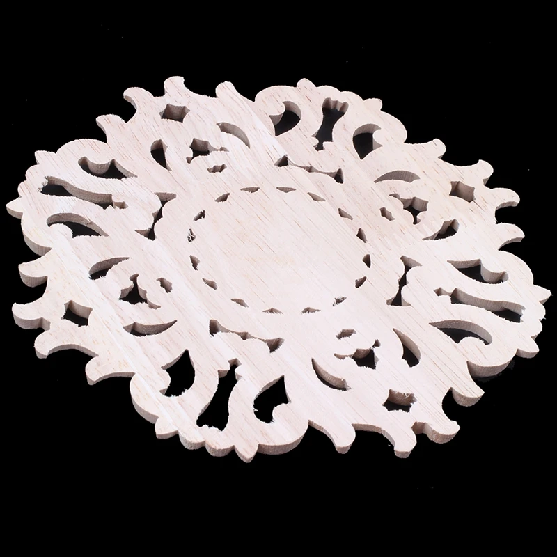 Lotes de madeira esculpida longa onlay apliques sem pintura flor paredes armários porta decoração tipo: 15cm tipo a