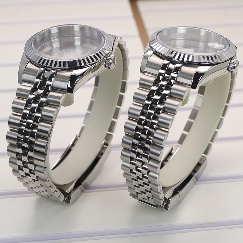 Fenya 36mm 40mm Geriffeltes Gebogenes Herren-Uhrengehäuse 5-Gliediges Armband Saphirglas für Datejust Seiko NH35 NH36 4R36 8215 Uhrwerk 28,5mm Zifferblatt – Detail 8