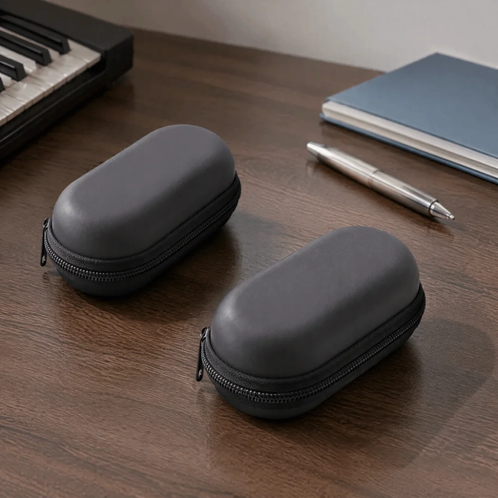 2PCS EVA Material Trumpet Mouthpiece Case Compact Size Black Trumpet Mouthpiece Storage Box With Zipper