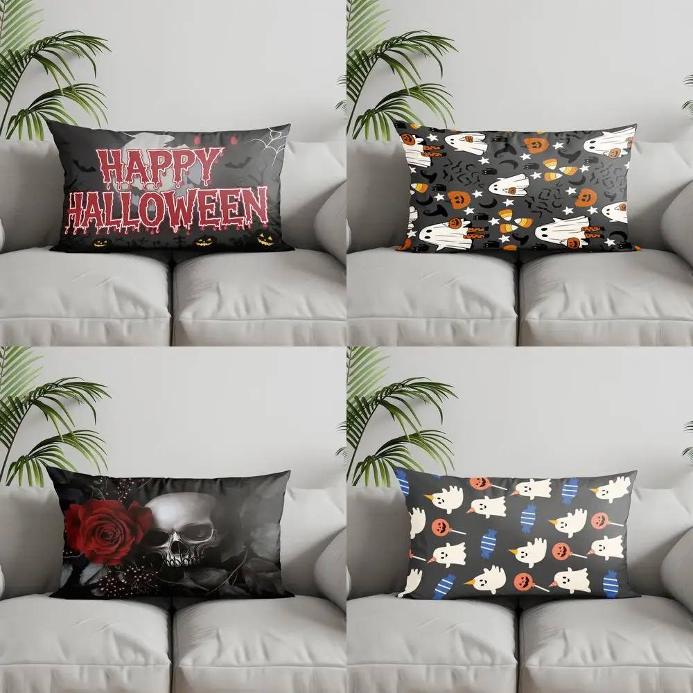 

Home Decor Happy Halloween-themed Throw Pillow Suitable For Sofa Bedroom Car Pillow Cover Cushion Rectangular Back Cushion