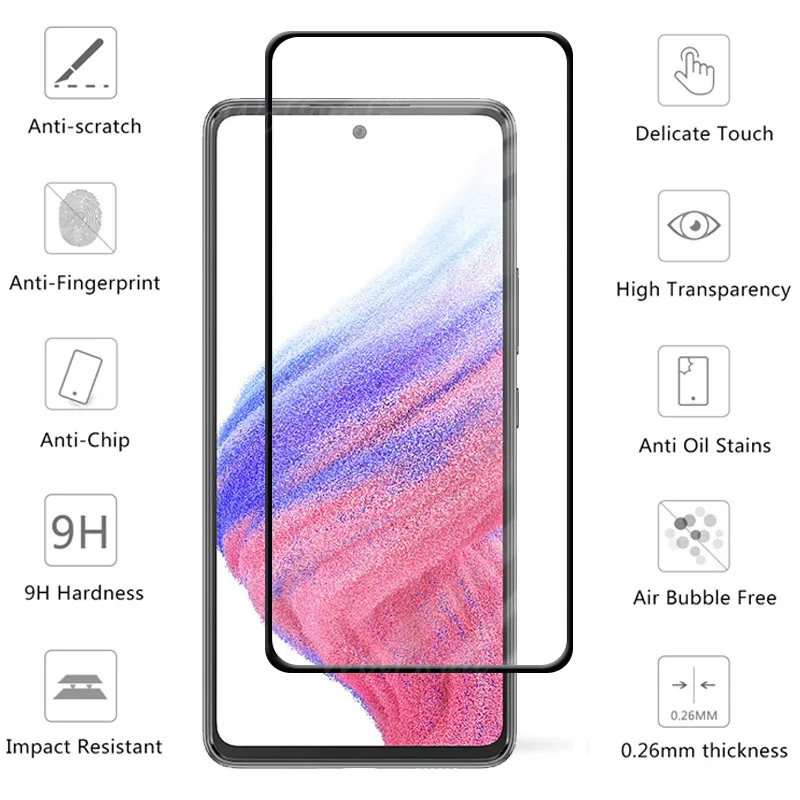 4-in-1 For Samsung Galaxy A53 5G Glass For Samsung A53 Tempered Glass Screen Protector For Samsung A52S A52 A73 A53 Lens Glass