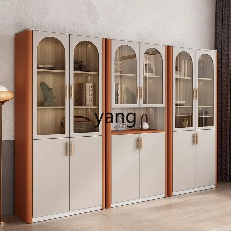 LTT High-End Bookcase Study Room Glass Door Display Cabinet Multi-Functional Storage Cabinet Hand-Made Ornaments