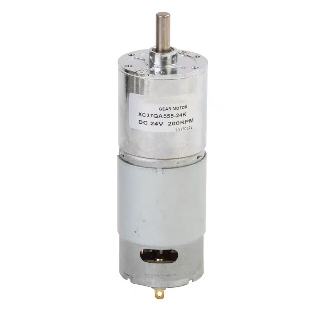 The Highest Quality 12V 6mm Dia Shaft High Torque Gearmotor 2 Pins Magnetic 300RPM Gearbox DC Gear Motor 37GA555