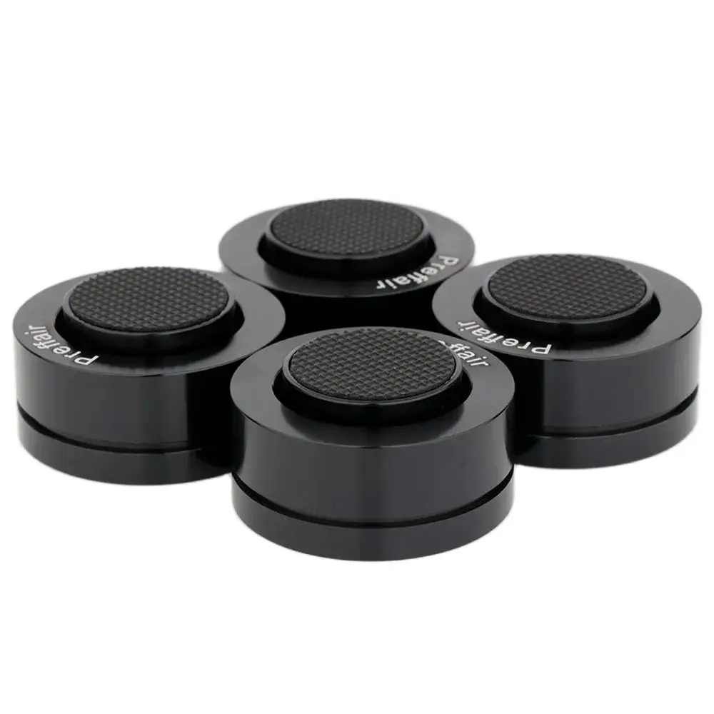 4PCS HIFI Audio Speaker Stand Feet Amplifier Steel Ball Scroll Anti-Shock Absorber Foot Feet Nail Pad Vibration Base Black