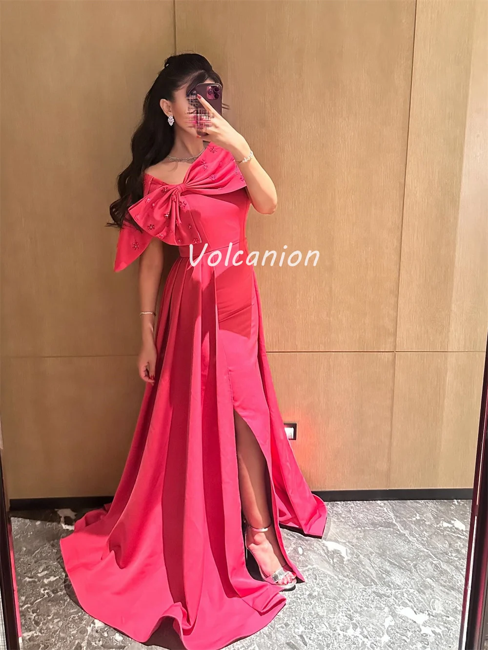 Customized Formal Exquisite Charmeuse Bow Pearl Sequined Draped Ball Gown Off-the-shoulder Long Dresses Bespoke Occasion Dresses