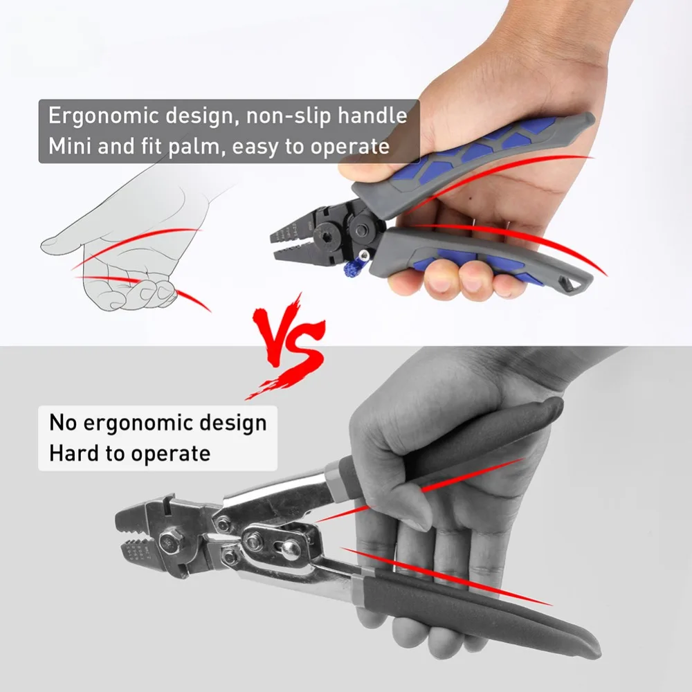 Tragbare Angel crimp zange 0,1-2mm Hülse High Carbon Crimper Schere Angel werkzeug Multifunktion schneider Stahldraht seil