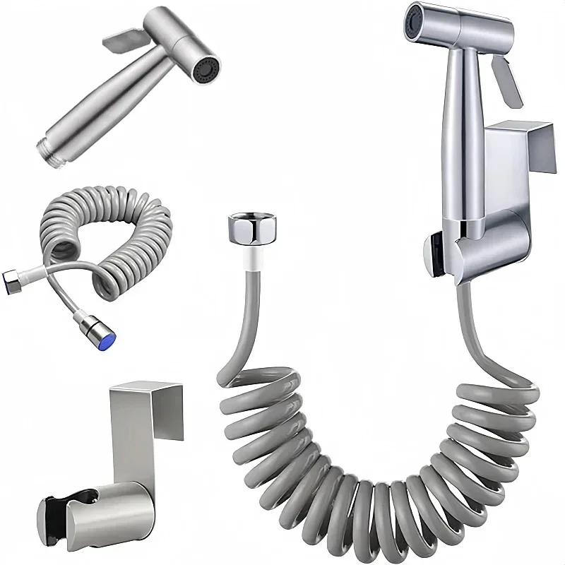 

Handheld Bidet Toilet Sprayer Kit stainless steel spray gun with 3 Way Valve，bellows Used for personal hygiene and pet bathing