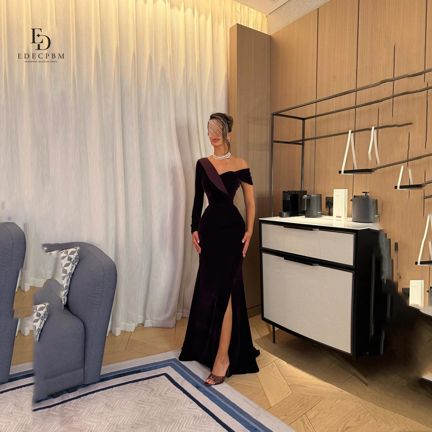 

EDECPBM Customized Elegant Party Dresses 2025 Luxurious Women's Evening Dresses for Special Occasions Платье Вечернее Velvet