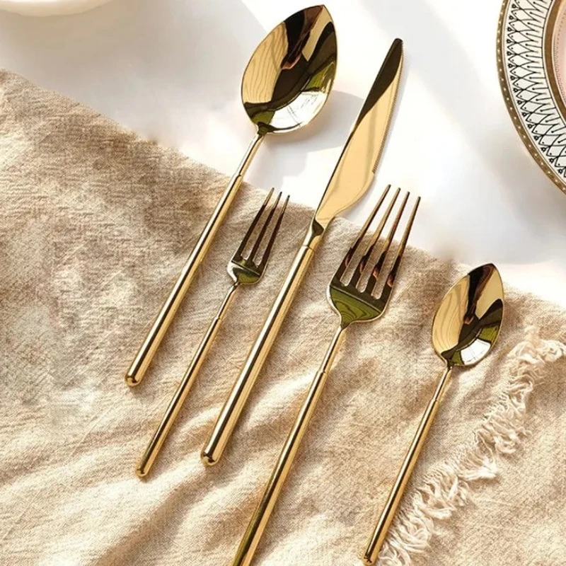 

20Pcs YINDIO Fashion Shiny Gold Cutlery Set 18/10 Stainless Steel Creativity Gift Flatware Service For 4 Drop Shipping