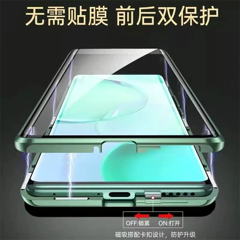 360 Full Case For OnePlus 13 Case For OnePlus13 5G One Plus 13 Double Sided Magnetic Adsorption Metal Tempering Glass Cover