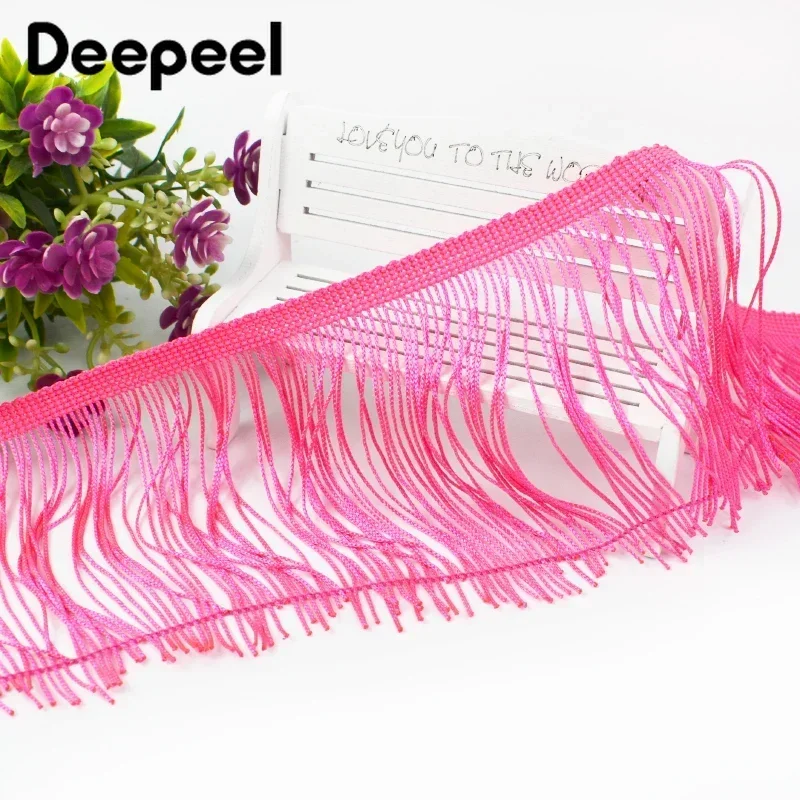 10Yards 10/15/20/30cm Colored Long Tassel Fringe Trim Woven Lace Ribbon DIY Latin Dance Dress Garment Fabric Sewing Accessories