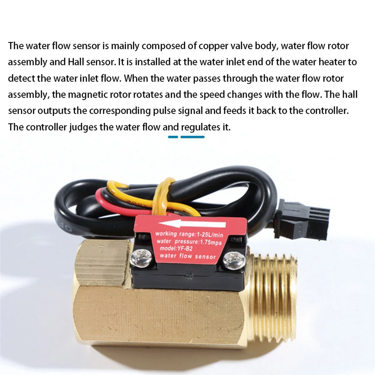 2025 + 2X G1/2 بوصة تدفق المياه قاعة مفتاح مستشعر تدفق متر ل مقياس الجريان التوربيني الصناعي مستشعر تدفق المياه-B2 #3