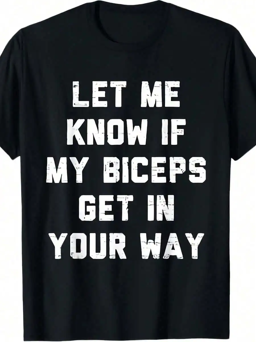 Oversize Retro Gym Funny Let Me Know If My Biceps Get In Your Way T Shirt Summer Outfits For Women Going Out Outfit