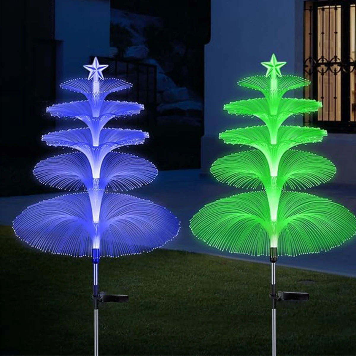 Imagem -02 - Impermeável ao ar Livre Solar Lights Garden Sunlight Árvore de Natal Jellyfish Fairy Light Solar Decorativo Treet Pathway Lâmpadas Pcs