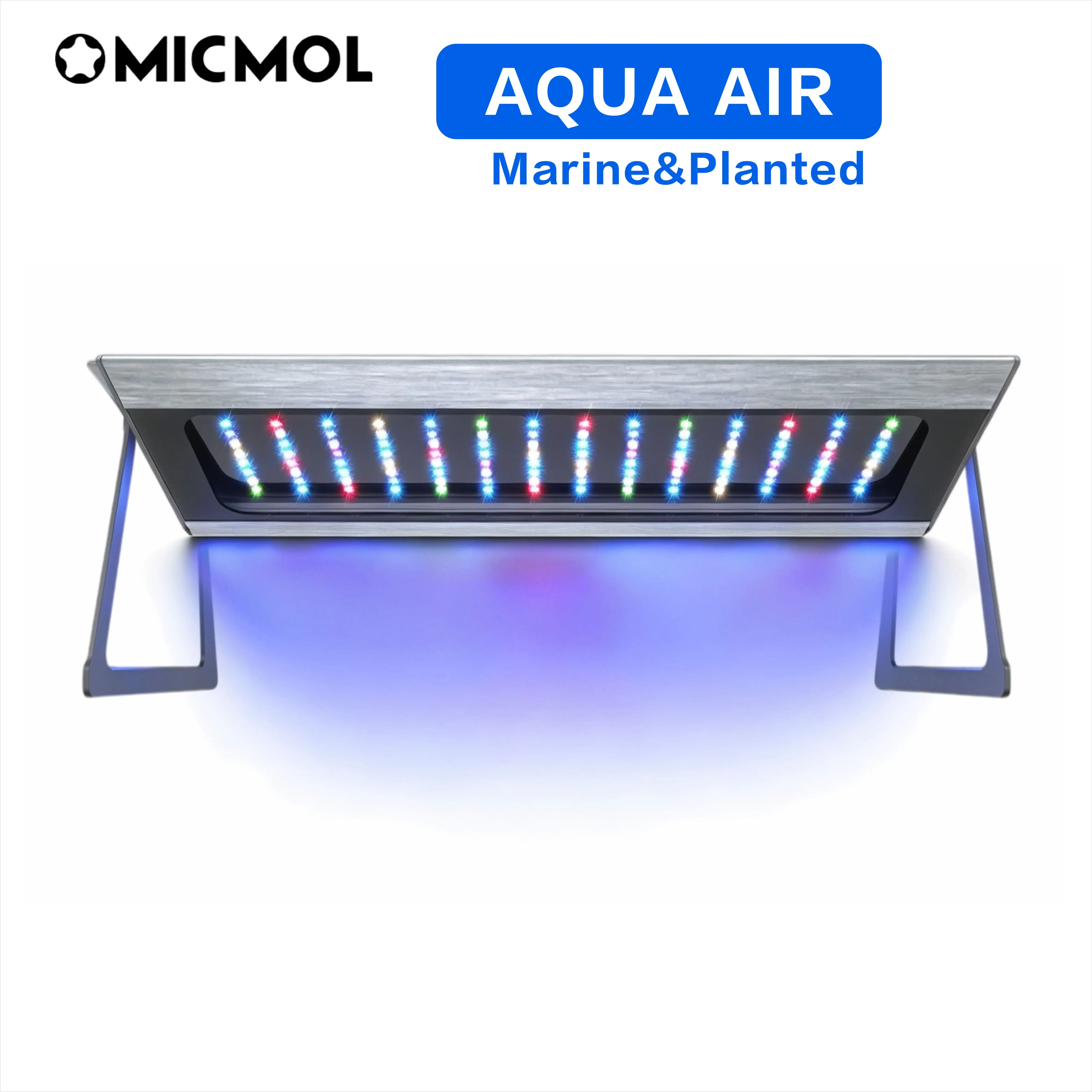 MicMol G3 Aqua Air Aquarium LED Light, Full Spectrum Smart APP Control for Fresh Planted Tank & Saltwater Coral Reef Aquarium
